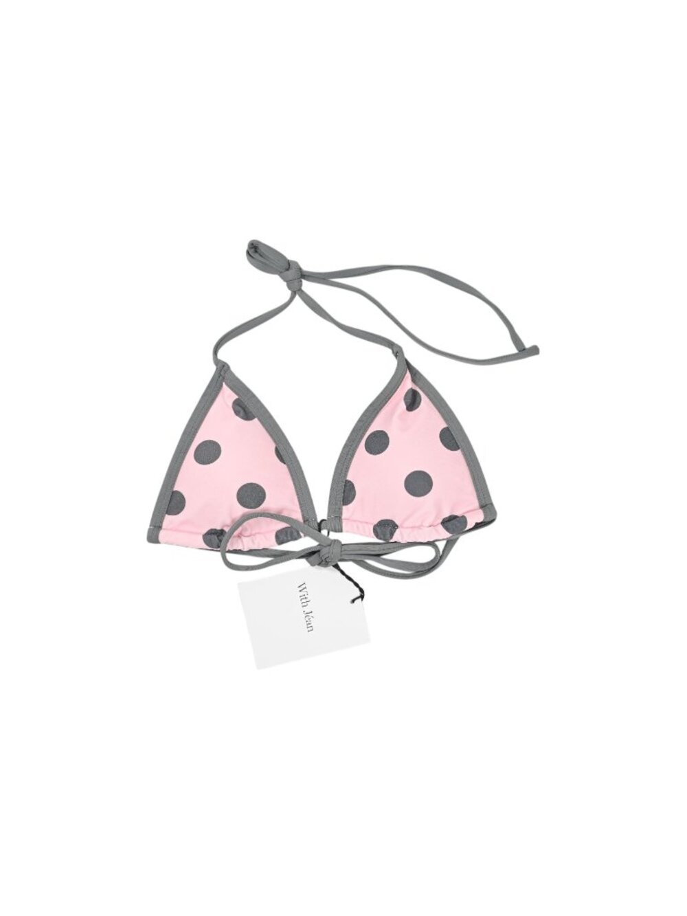With Jean Juni Bikini Top in Pink Big Dot